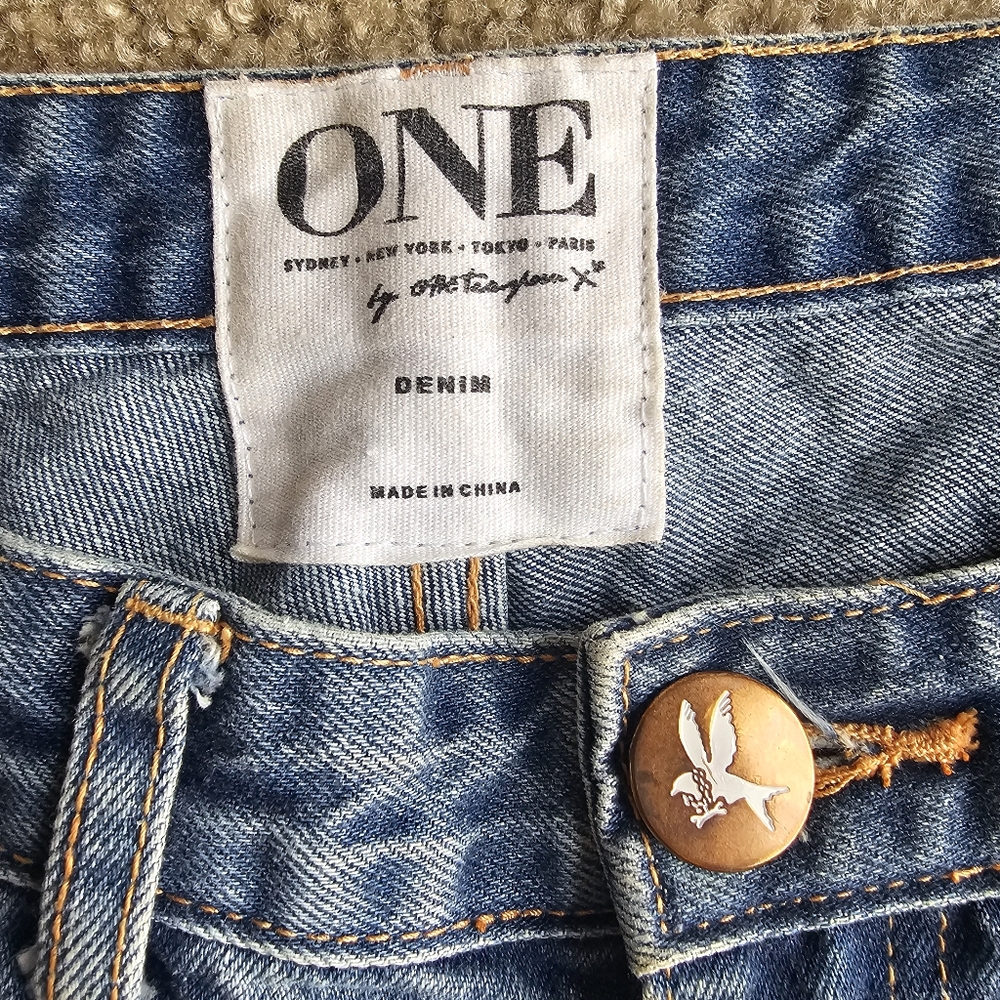 One By One Teaspoon Size 27 Trashed Freebirds Distressed Ripped Skinny Jeans - Picture 5 of 10